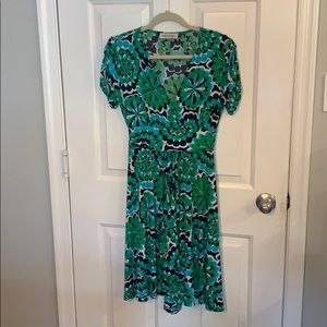 Veronica M v neck faux wrap dress